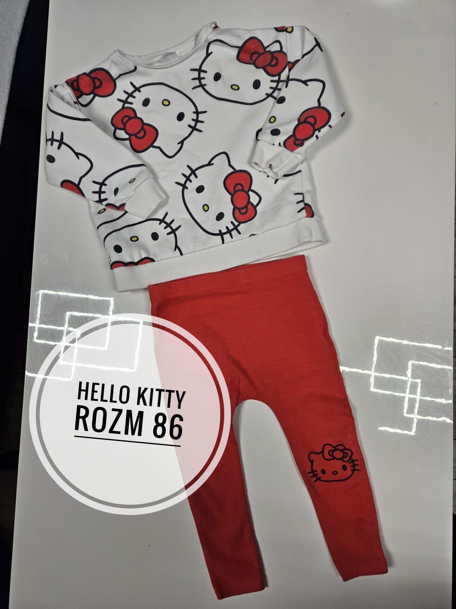 Komplet dresowy z leginsami bluza Hello Kitty Tesco F&F rozm 86