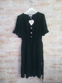Czarna sukienka z bawełny i wiskozy XL/XXL