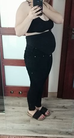 Jeansy ciążowe czarne H&M rozmiar L 40 elastyczne wygodne