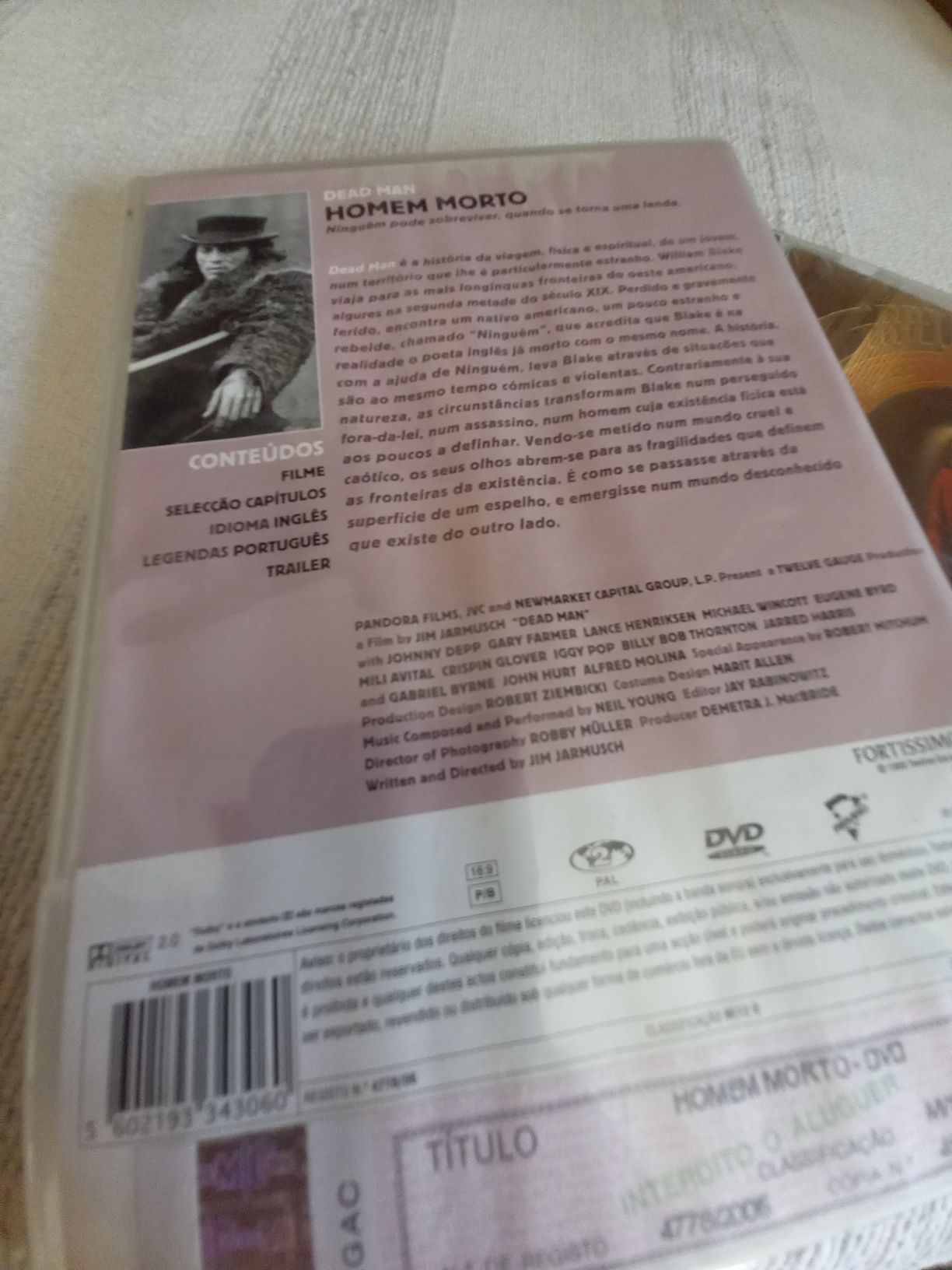 Dvd original filme Homem Morto de Jim Jarmush