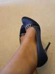 Buty damskie granatowe na obcasie