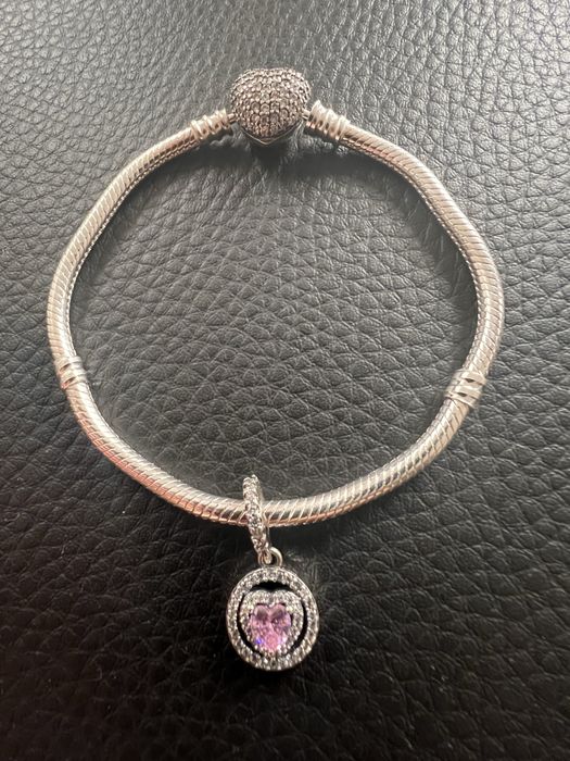 #zawieszka charms serxe różowe do bransoletki styl pandora