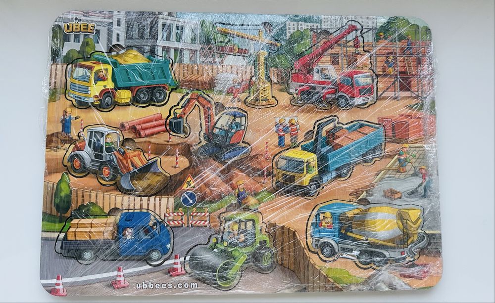 Деревʼяний пазл Транспорт, будівлельні машини