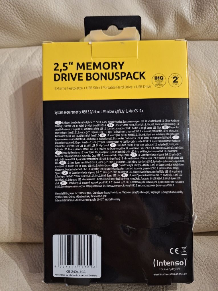 DYSK INTENSO 1TB Nowy Memory Drive Bonuspack plus USB 32GB