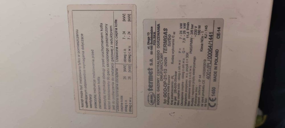 Piec Gazowy Dwufunkcyjny z Zamkniętą Komorą Spalania Termet