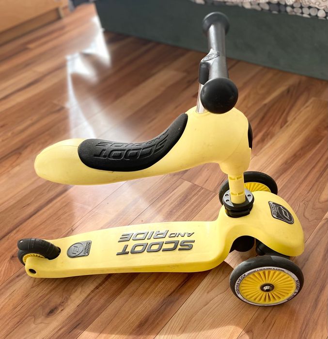 Trotinete criança Scoot and Ride 2 em 1 amarela
