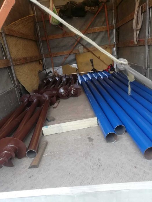 Сваи винтовые, геошуруп, гвинтові палі, монтаж, винтовой фундамент