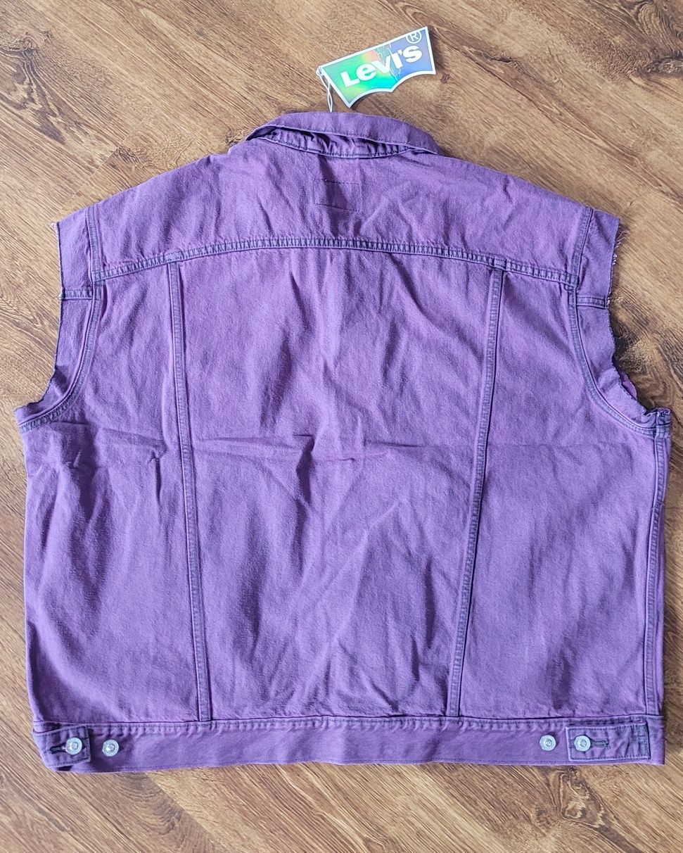 Bezrękawnik męski jeansowy oversize fioletowy Levi's XL