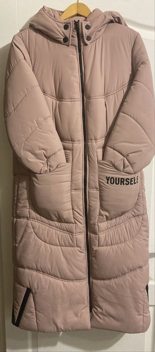 Зимовий пуховик колір пудра