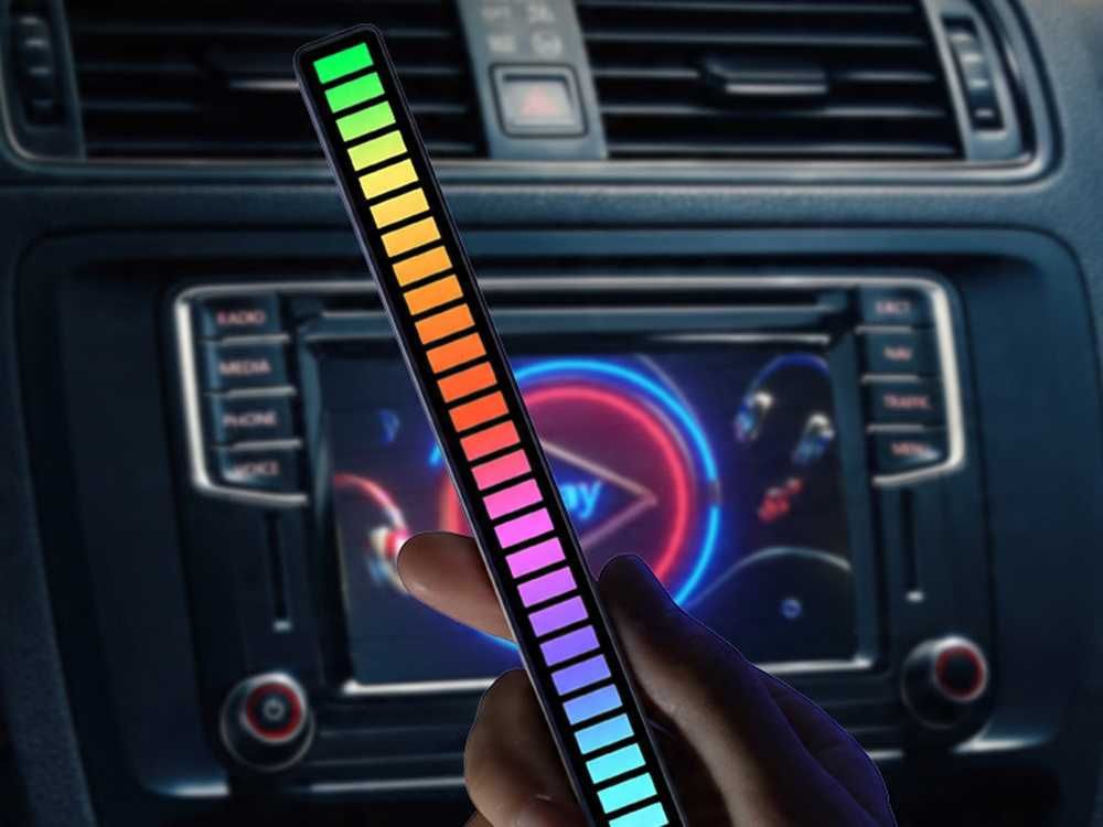Zestaw słupków LED ambient RGB MULTICOLOR  Świecenie w rytm muzyki