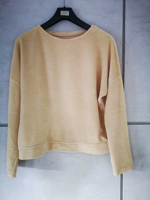 No name vintage welurowa zółta bluza oversize r. XXL