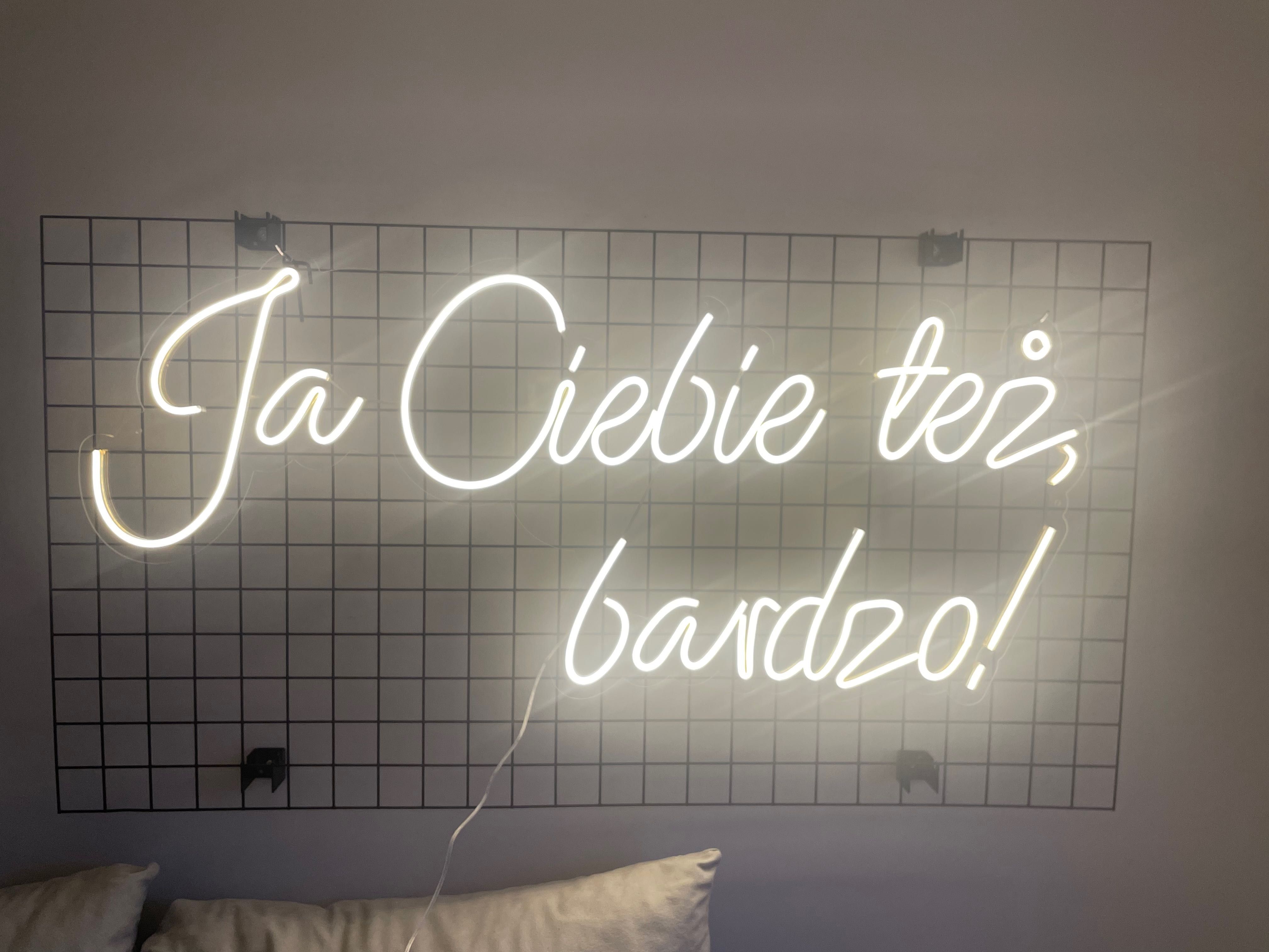 Neon ślubny Ja ciebie też bardzo