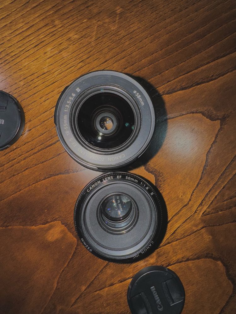 Canon 1200D + Lentes 18-55mm e 50mm, Carregador e Bolsa