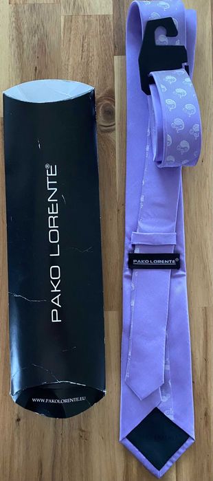 Pako Lorente krawat męski fioletowy super NOWY idelny na prezent