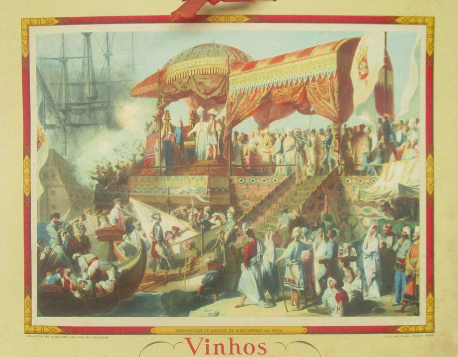 Antiga litografia publicitária Vinhos Ferreirinha