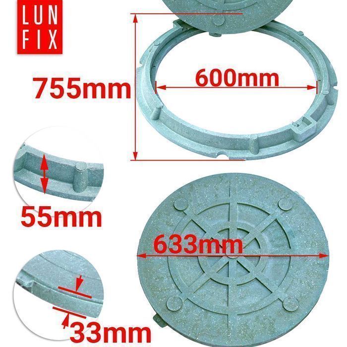 Pokrywa 60cm właz zamykany do studni szamba 600 mm 1,5t A15 zielony