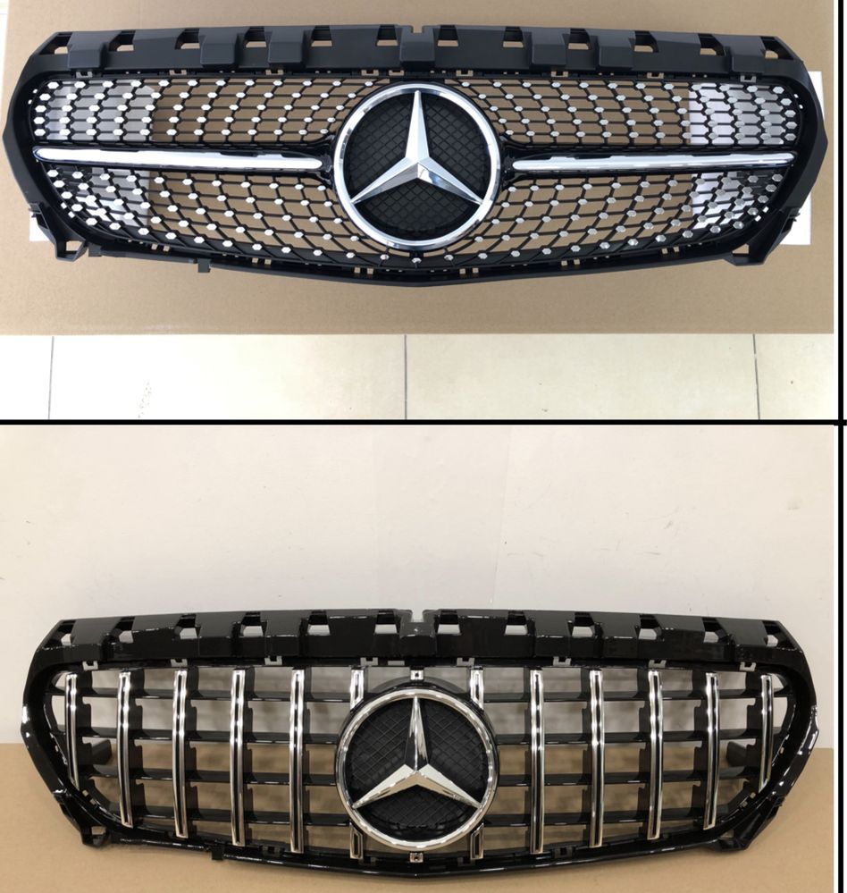 Решетка радиатора диамант GT W 204 GT хром серая Mercedes мерседес