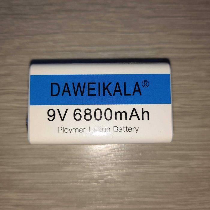 Pilha 9V 6800 mAh Lithium Recarregável USB-C