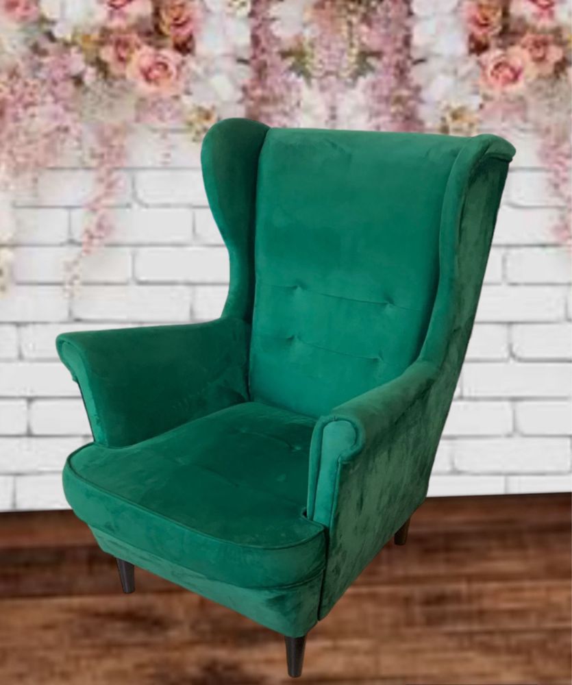 Zestaw wypoczynkowy fotel puf/podnóżek sofa uszak velvet glamour
