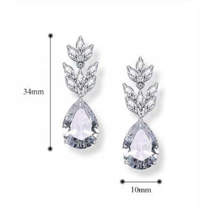 Nowe kolczyki ślubne wiszące z kryształkami