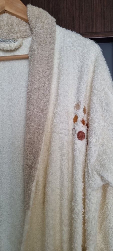 Szlafrok krem beż frotte M