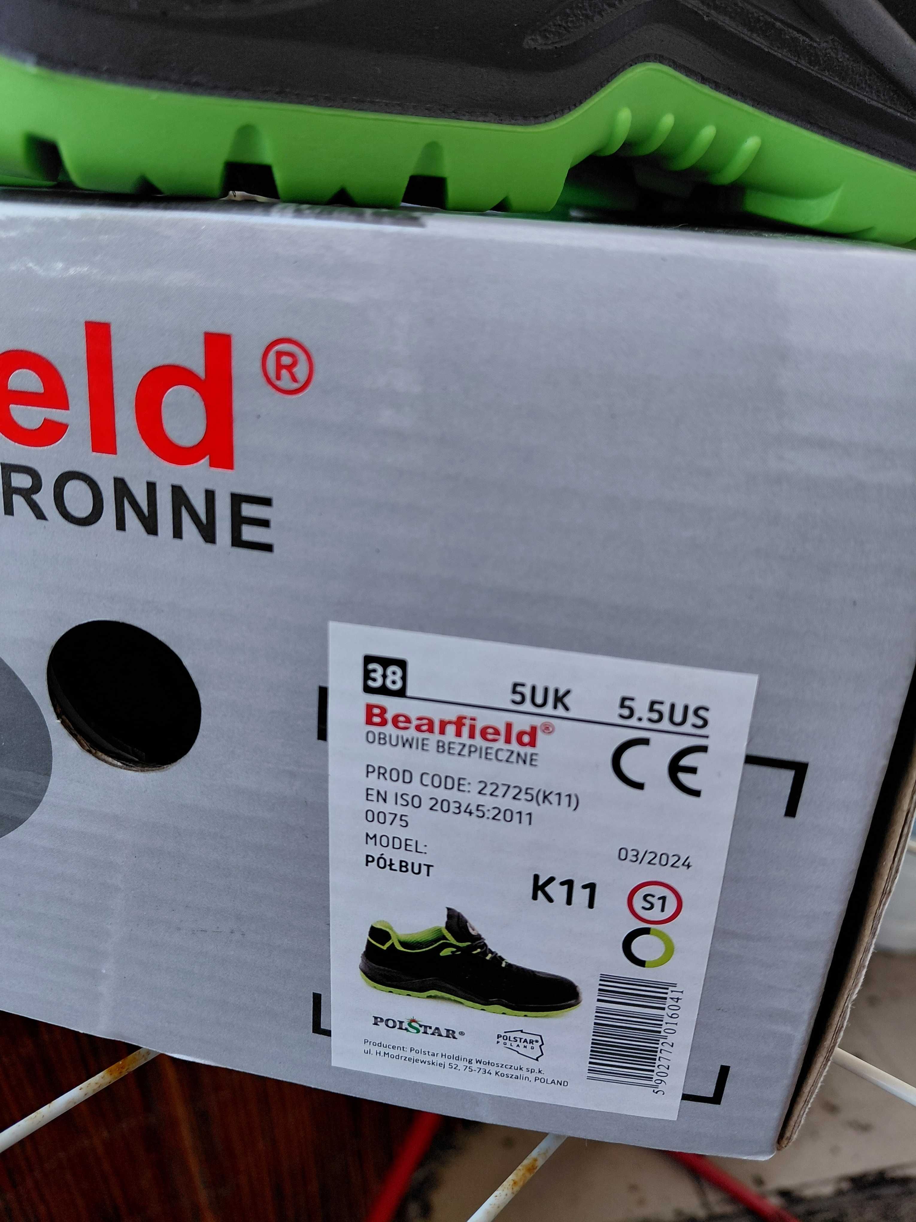 Buty bhp bearfield ubuwie ochronne 39 38,5 robocze nowe