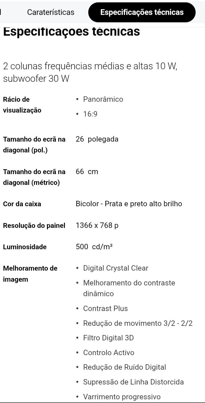 Televisor plano e panorâmico 26PFL5322/12
26PFL5322/12