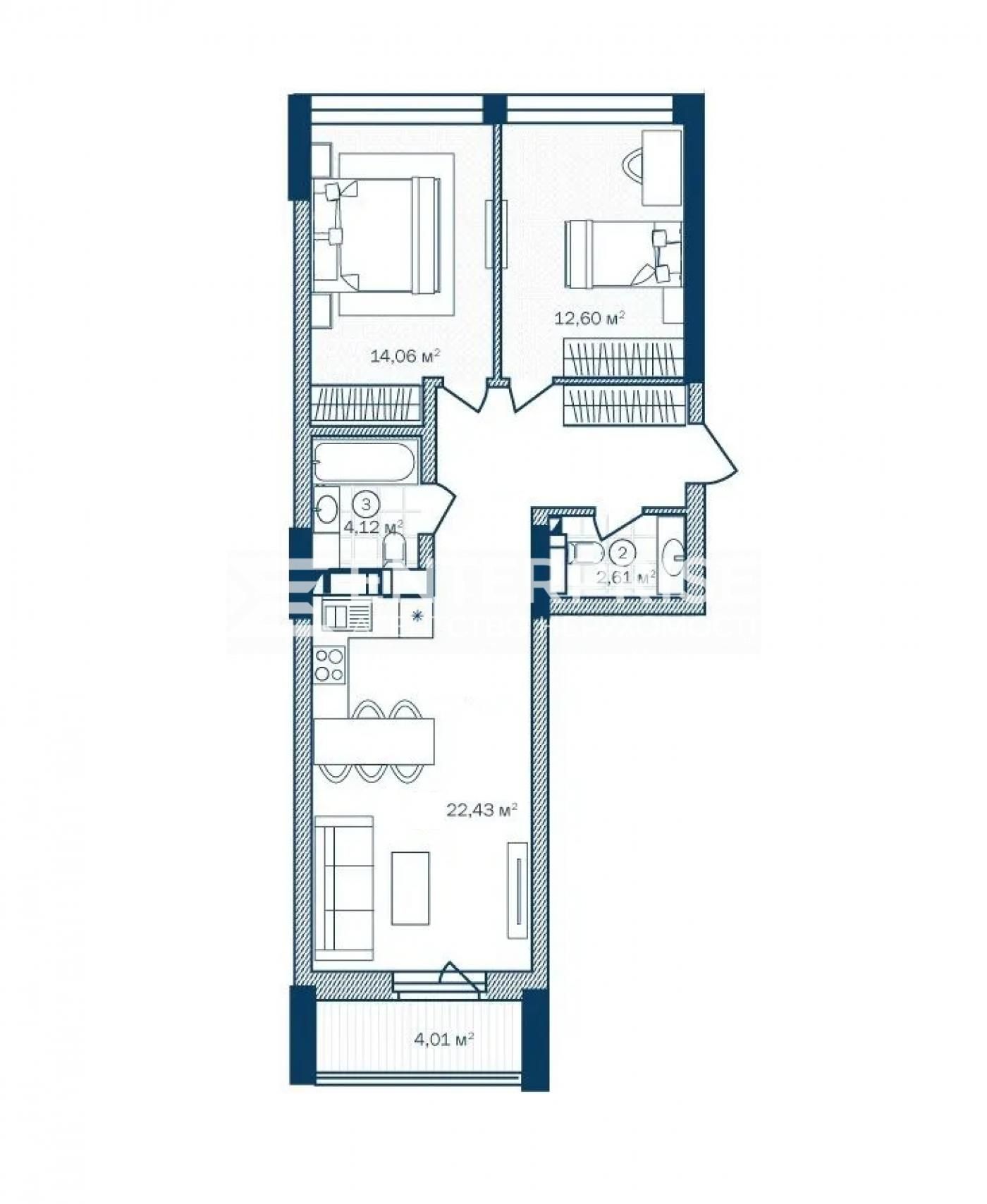 Без%! Продаж 3 к. квартири  в ЖК Rusaniv Residence