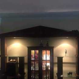 Estante de sala de estar com iluminação