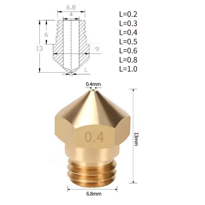 Сопло МК10 0.4 для 3D Принтера
