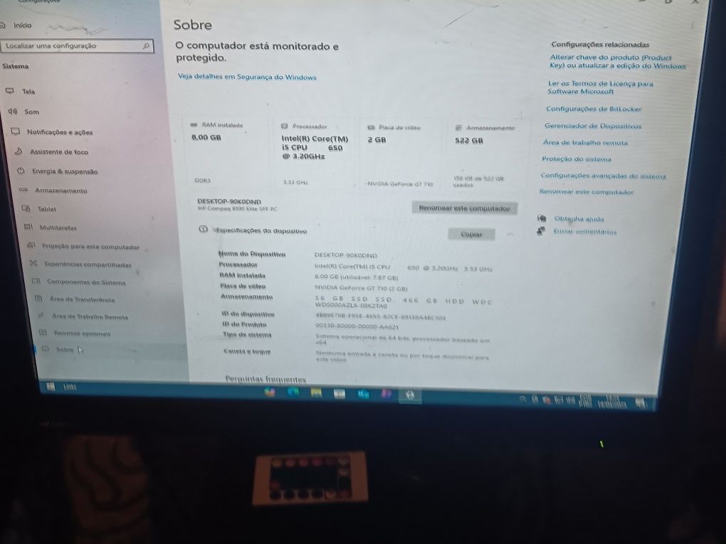 Computador hp completo com torre ecrã teclado e mouse 
 com Windows 11