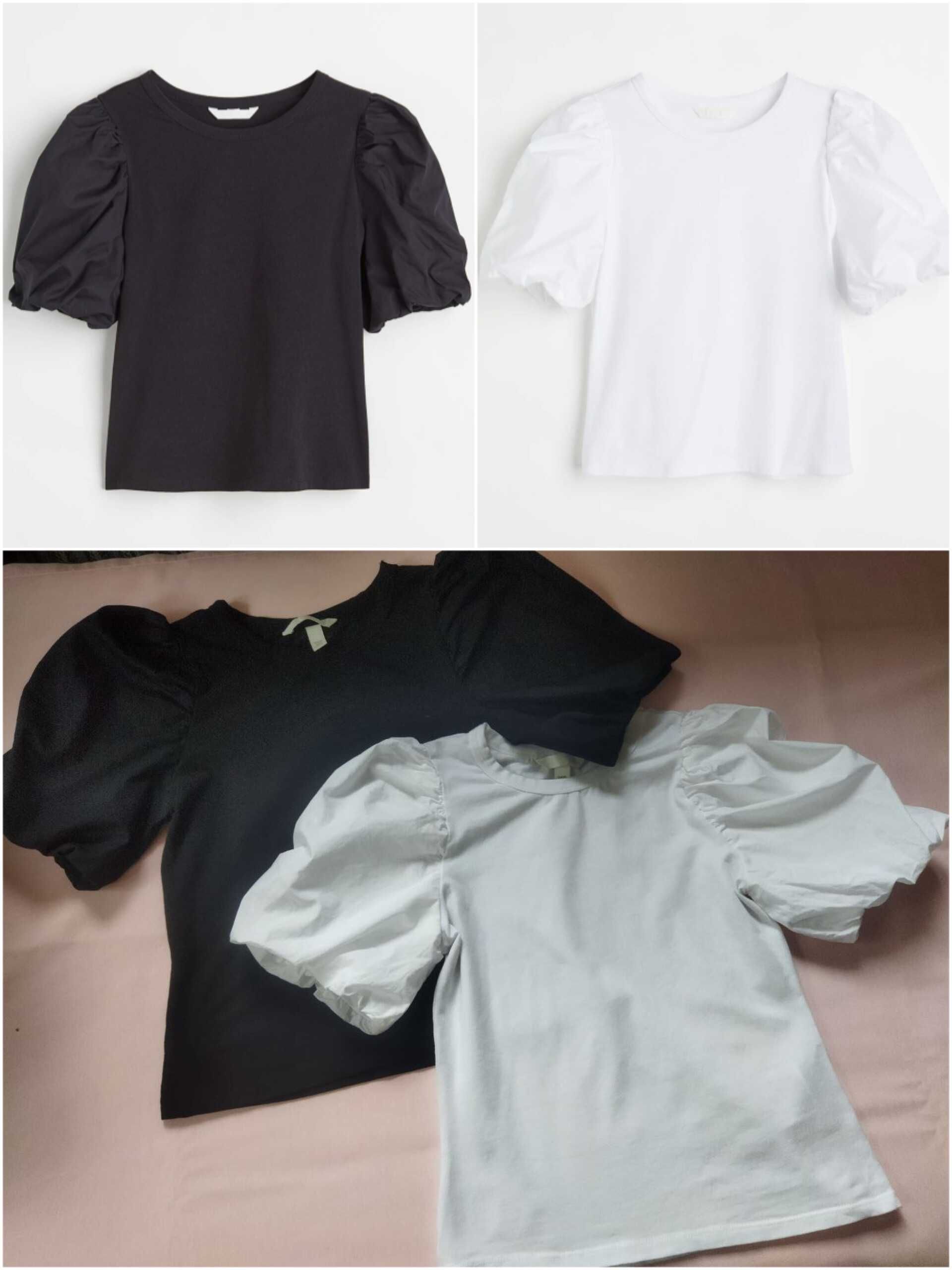 Біла блузка H&M xs 158см 160см сорочка футболка з пишними рукавами hm