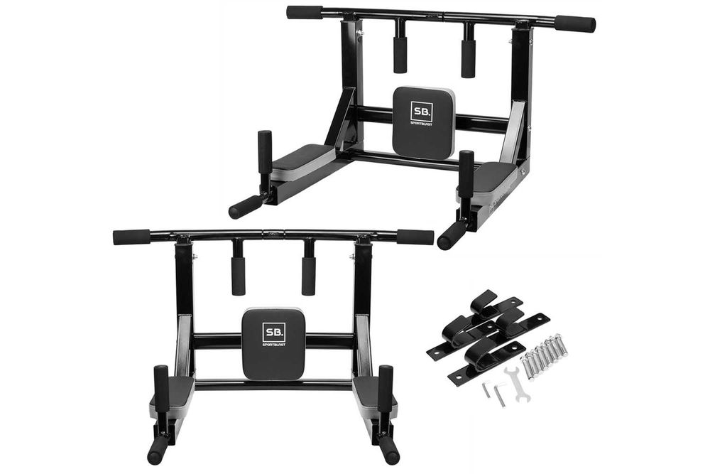 Drążek wielofunkcyjny PORĘCZE do ćwiczeń PODCIĄGANIA DIPÓW BRZUCHA ŁDZ