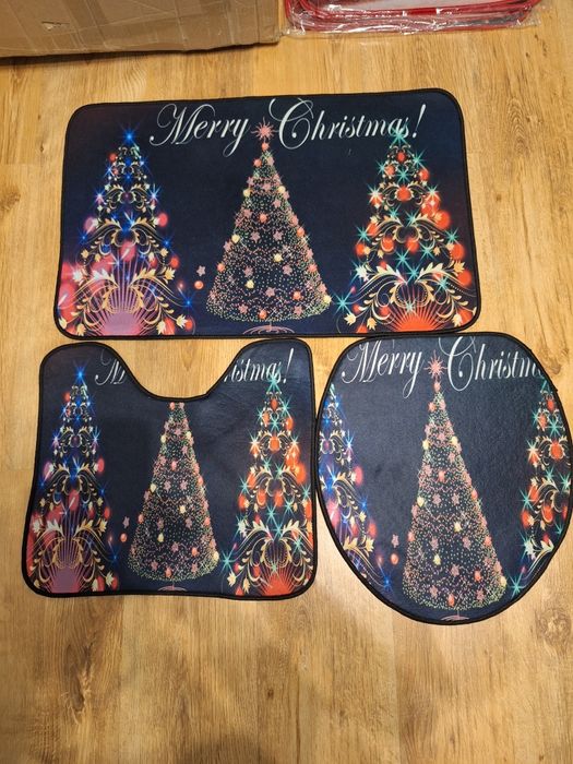 Dywaniki świąteczne łazienkowe