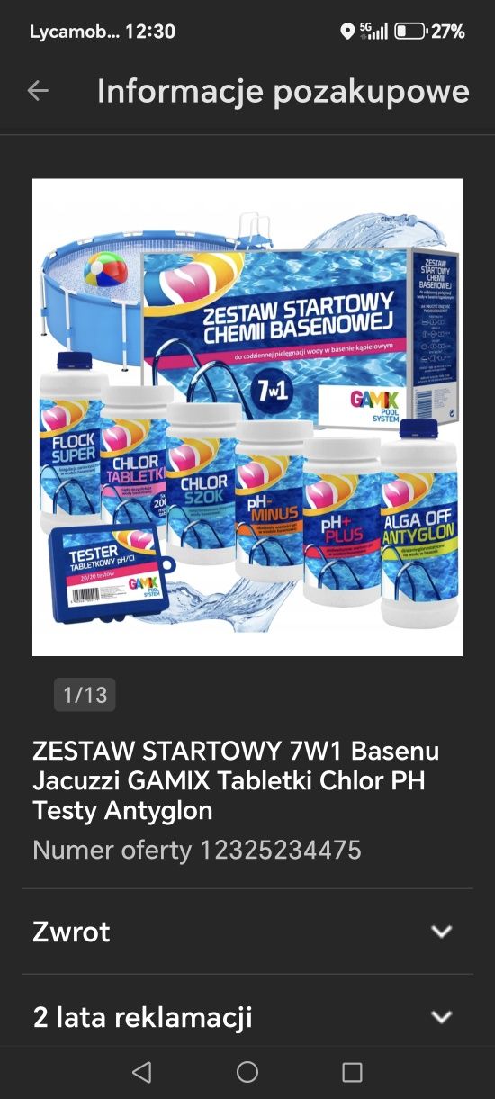 Sprzedam Basen z akcesoriami +Chemi+ Pompę Piaskową