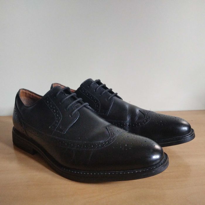 Męskie półbuty wizytowe broksy CLARKS skóra naturalna roz.eu-42.5