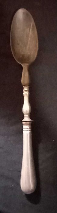 Colher grande alpaca e madeira