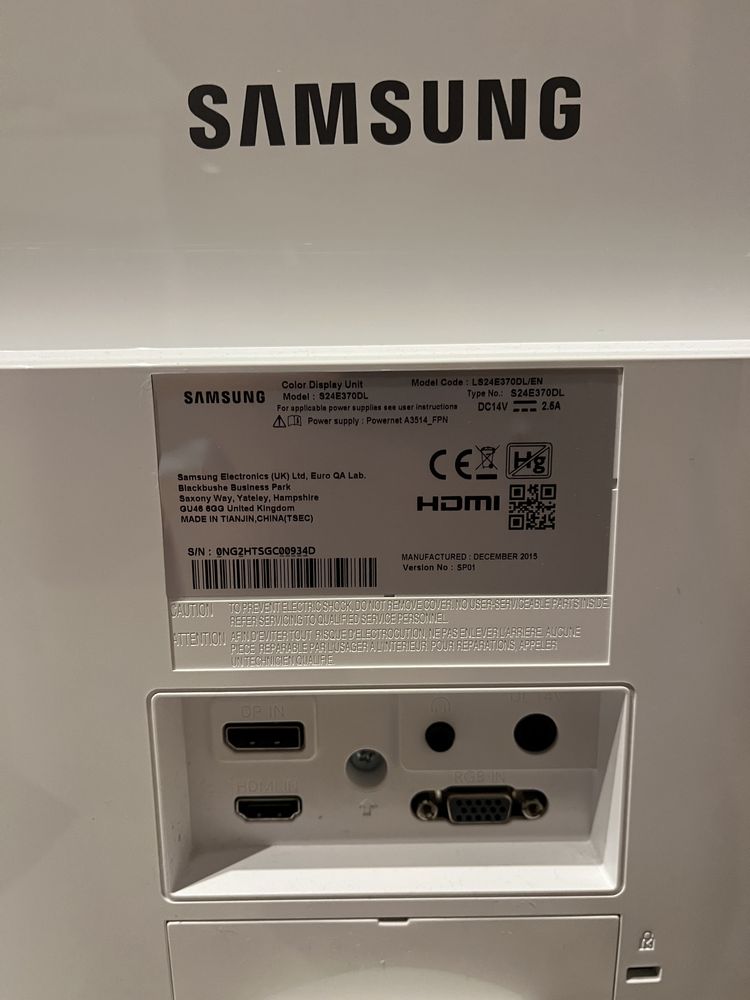 Monitor Samsung S24E370DL biały