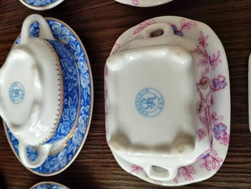 Piękny zestaw porcelany! 6 sztuk mini waz do zupy!