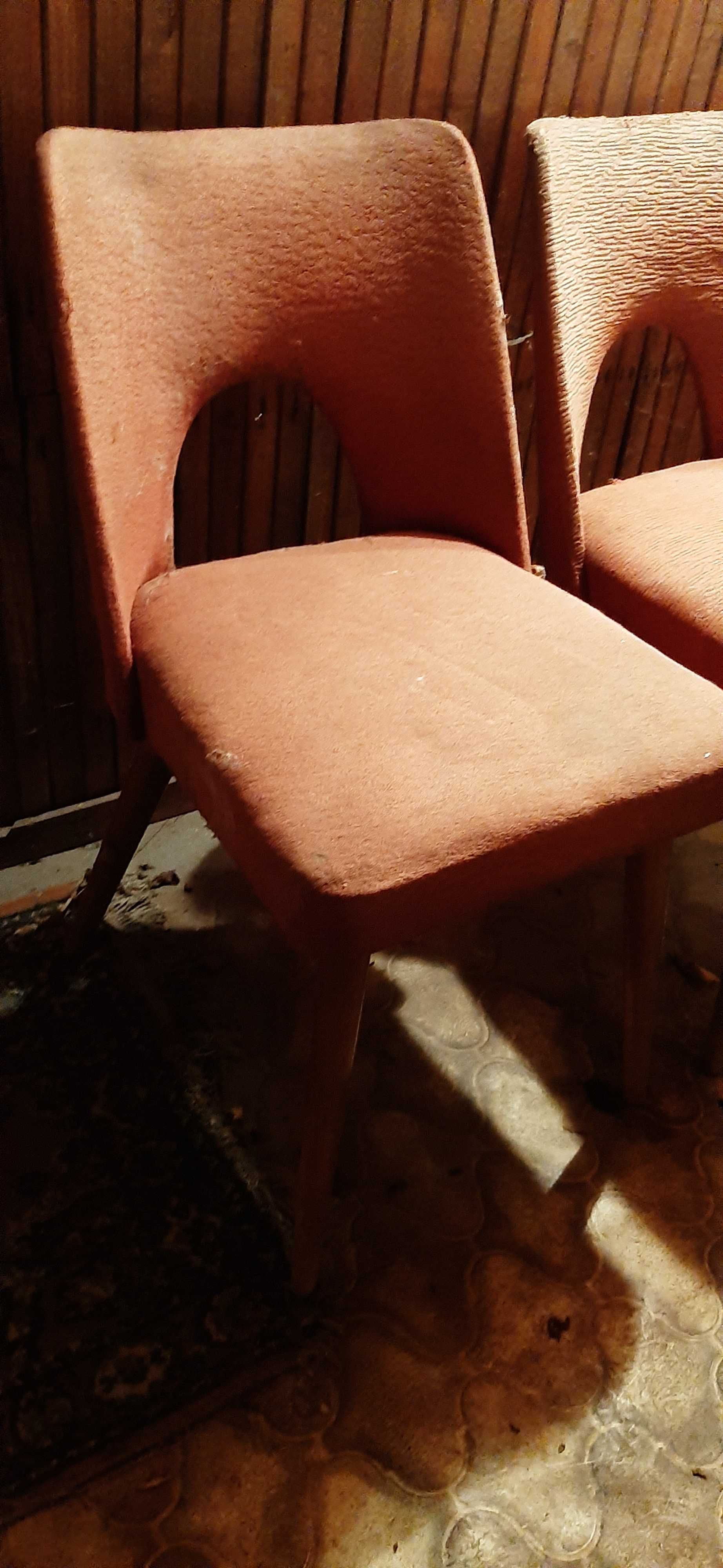 Krzesło muszelka PRL typ 1020 krzesło vintage retro komplet 5 sztuk