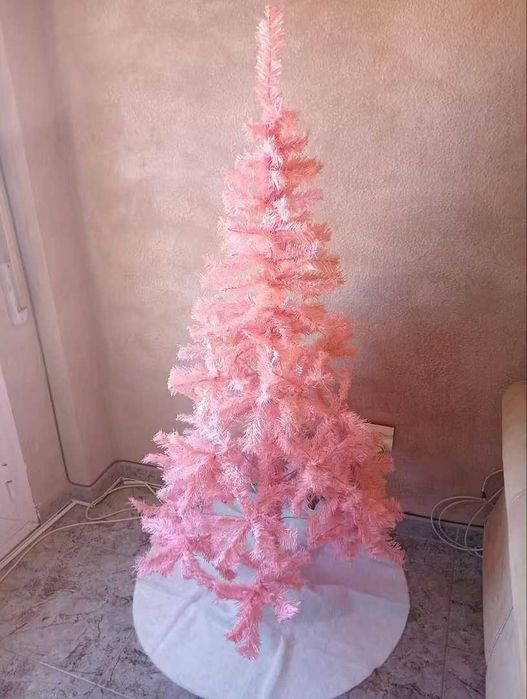 Árvore De Natal Artificial, Rosa 180cm Com Montagem GRATUITA
