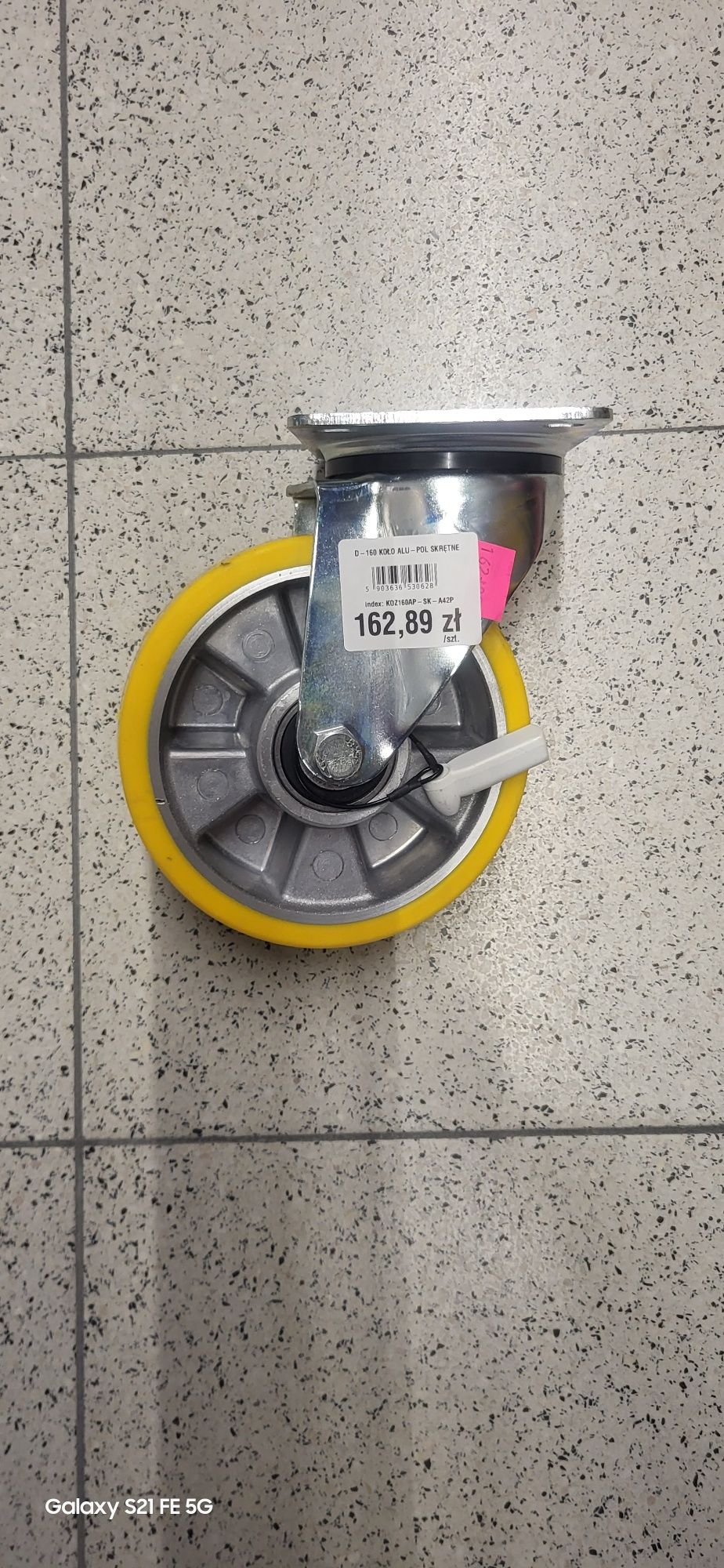 Koło aluminiowo-poliuretanowe fi 160 w obudowie skrętnej