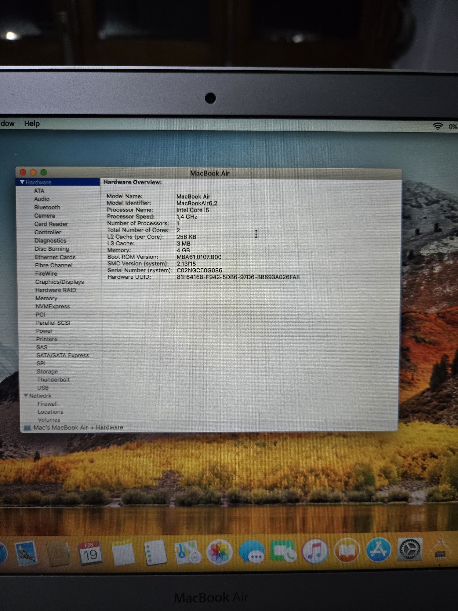 Macbook air 13" 6,2