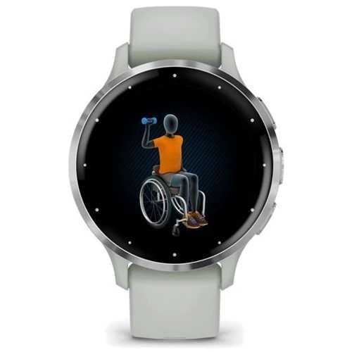 Garmin Venu 3S Silver S. Steel Bezel w. Sage Gray Case and S. Band