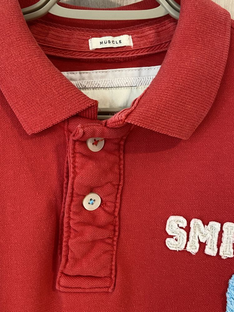 Artificial & Smith XXL czerwona męska koszulka polo t-shirt
