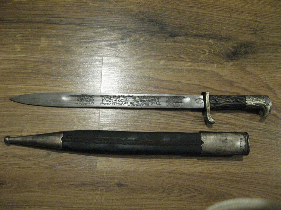 Bagnet niemiecki z pochwą grawerowany