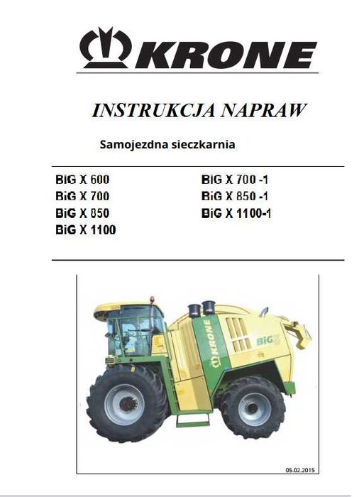 Instrukcja Napraw sieczkarni Krone big x 600,  big x 600 - 1  PL