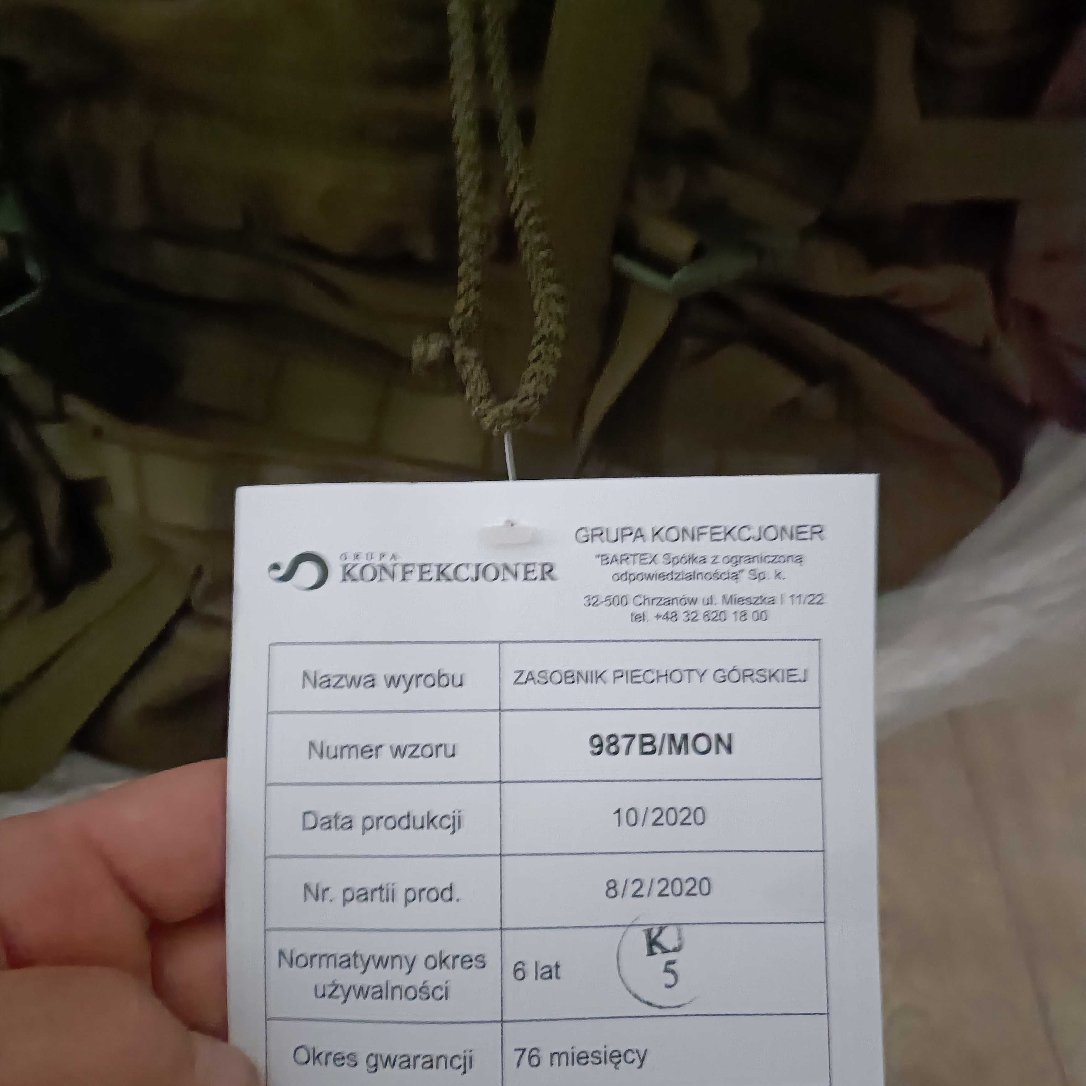 Plecak wojskowy duży- zasobnik piechoty