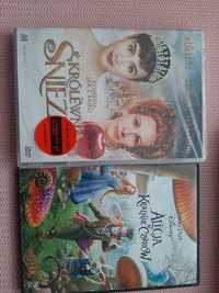 Dwa filmy DVD Alicja  w krainie czarów i Królewna  Śnieżka