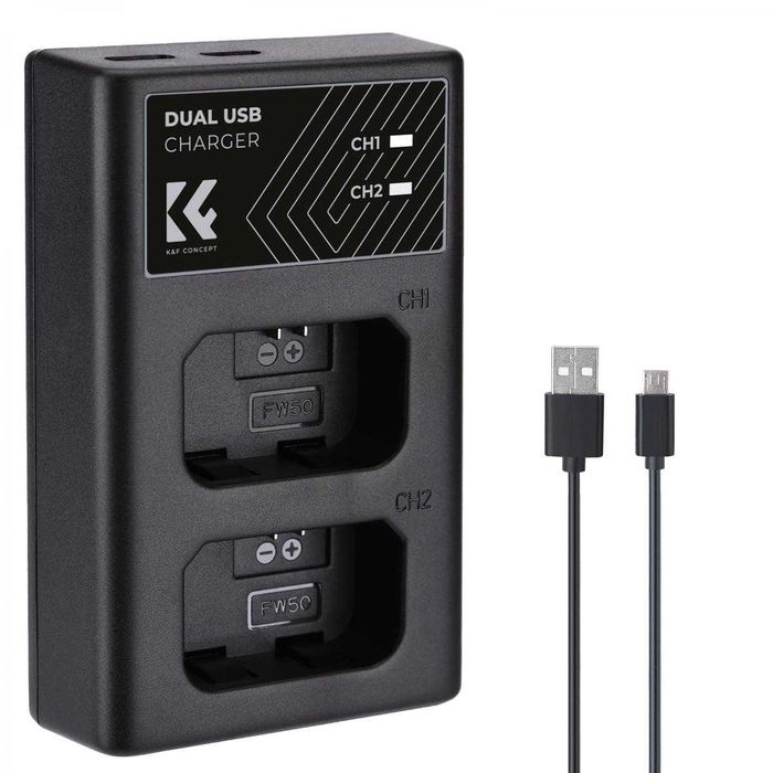 Carregador K&F Concept - Bateria Sony NP-FW50